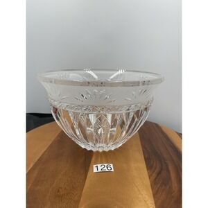 Cristal D'Arguges Frosted Top Bowl 24%lead Crystal‎ France 6"tX9.25"across